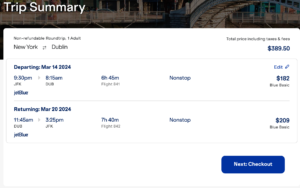 Read more about the article JetBlue deal: New routes to Dublin and Edinburgh start at $400 for economy, $2,000 for Mint