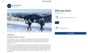Read more about the article New offer: Earn $50 cash back after spending $500 on Chase Travel