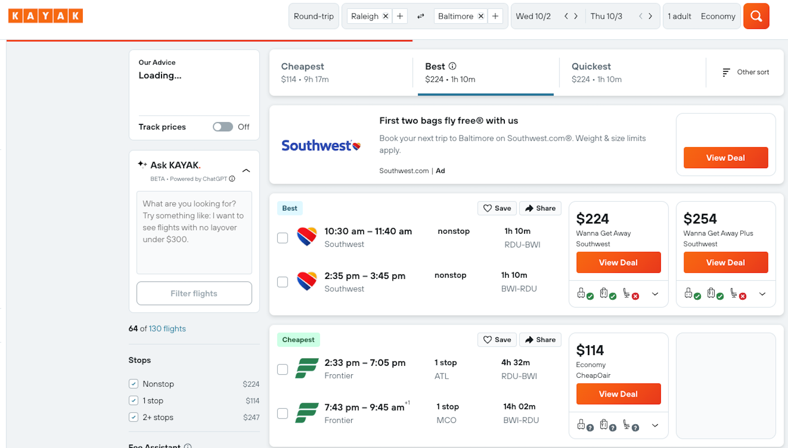 Read more about the article Southwest flights now appear on Kayak. Here’s why that’s a big deal