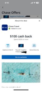 Read more about the article Targeted Chase cardholders can save $100 through Chase Travel