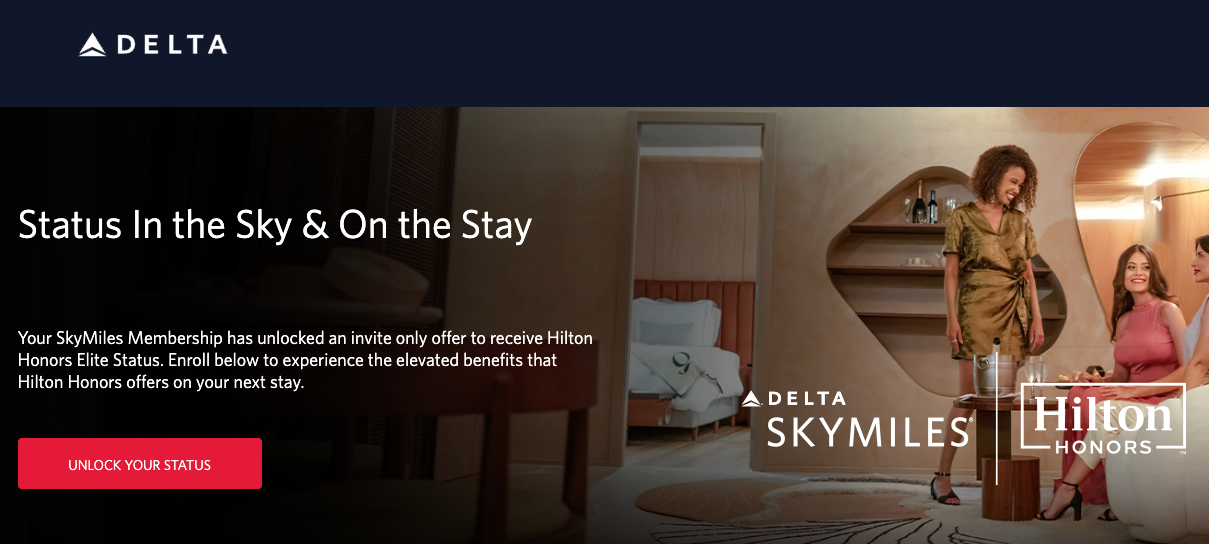 Read more about the article Check your email: Delta giving out complimentary Hilton status to some SkyMiles members