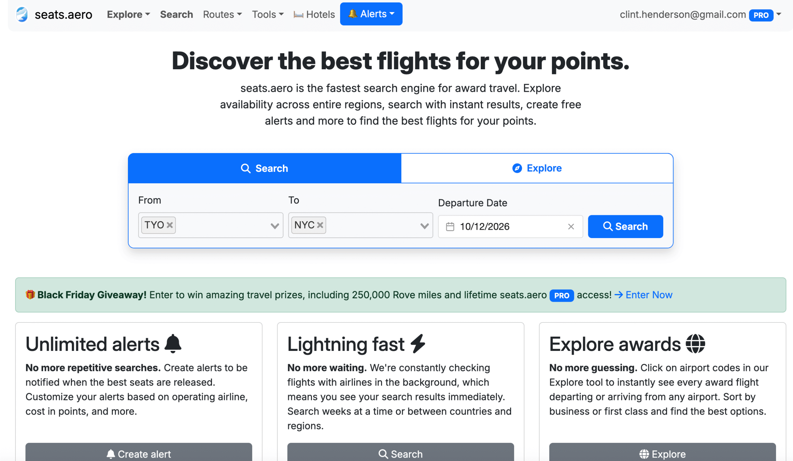 You are currently viewing Seats.aero is having a major Black Friday deal on “Pro” membership