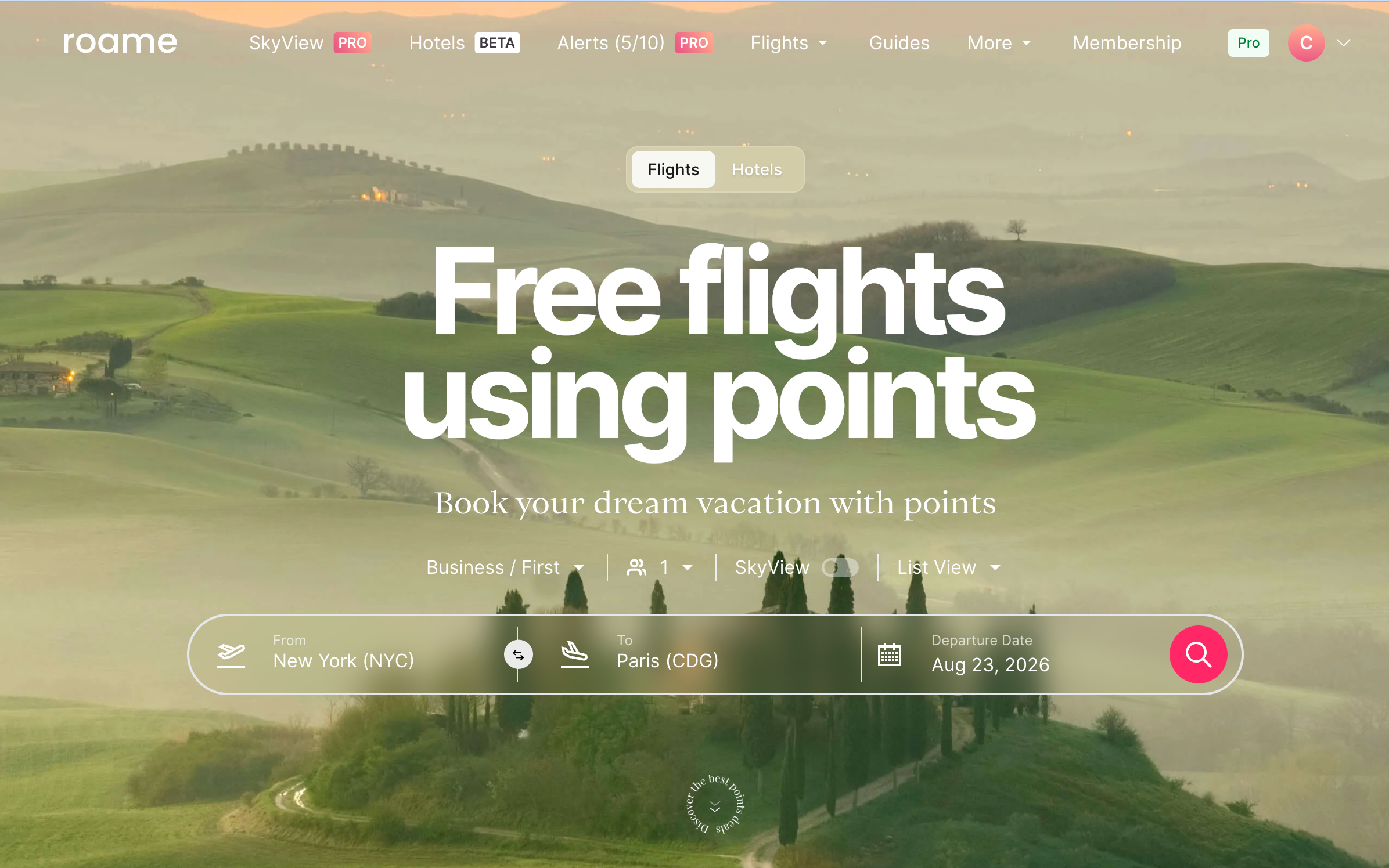 Read more about the article Deal alert: Roame.travel is a great way to find award flights and TPG has an exclusive discount